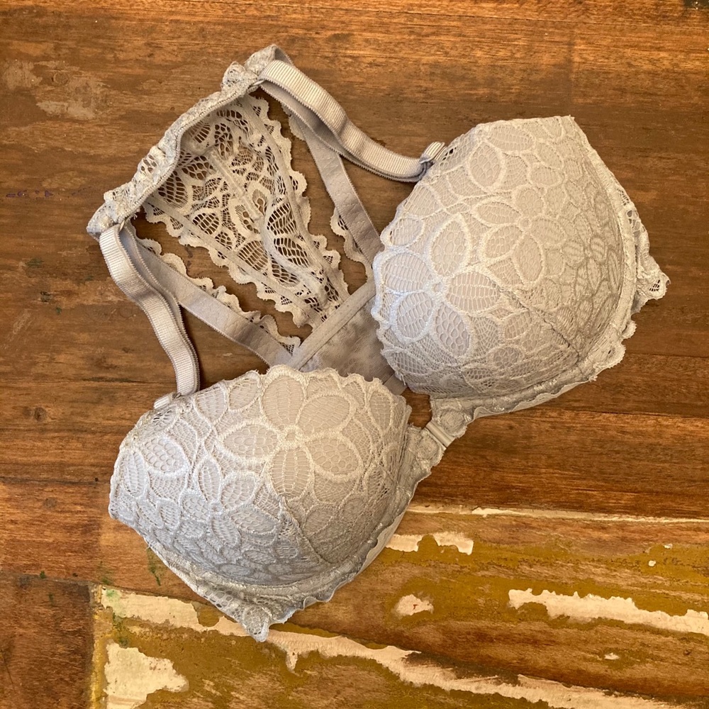 Grey Lace Racerback